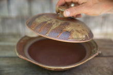Load image into Gallery viewer, Lidded Serving Dish with Side Flare Handles in Rust