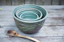 Load image into Gallery viewer, Nesting Bowl Set in Turquoise, 3 pc.