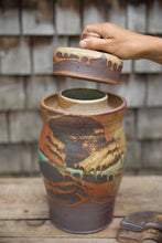 Load image into Gallery viewer, Fermentation Crock in Rust and Turquoise