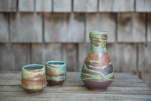 Load image into Gallery viewer, Sake Set in Turquoise and Rust, with 2 cups
