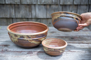 Nesting Bowl Set in Rust, 3 Pc.