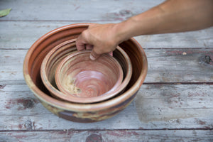 Nesting Bowl Set in Rust, 3 Pc.