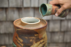 Fermentation Crock in Rust and Turquoise